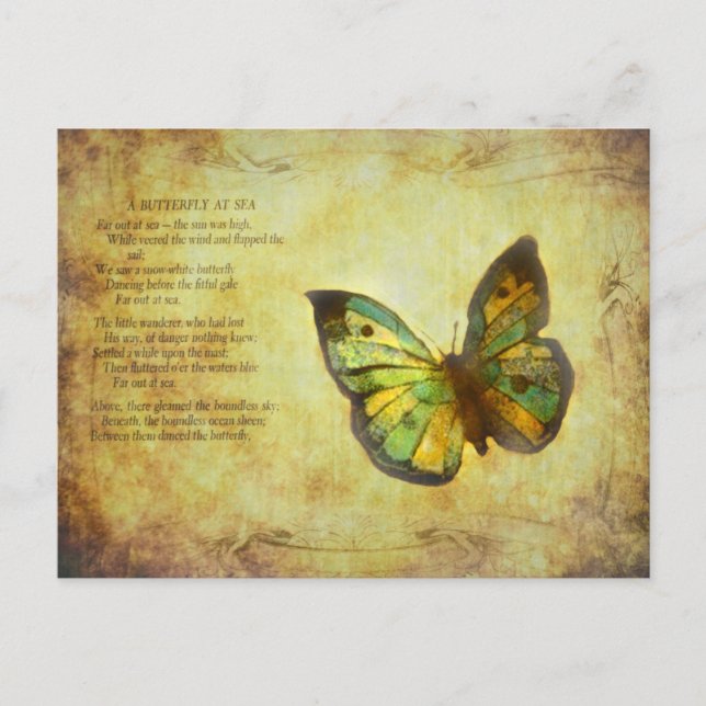 Butterfly with Poem Postcard (Front)