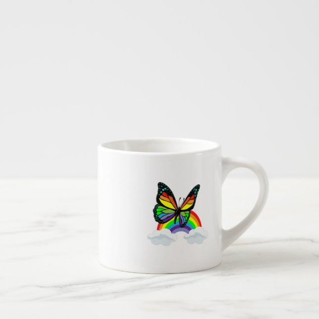 Butterfly with Rainbow Espresso Cup (Right)