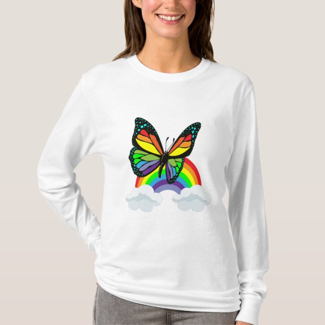 Butterfly with Rainbow T-Shirt (Front)