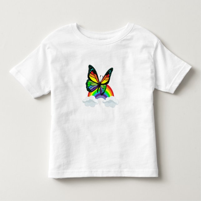 Butterfly with Rainbow Toddler T-Shirt (Front)