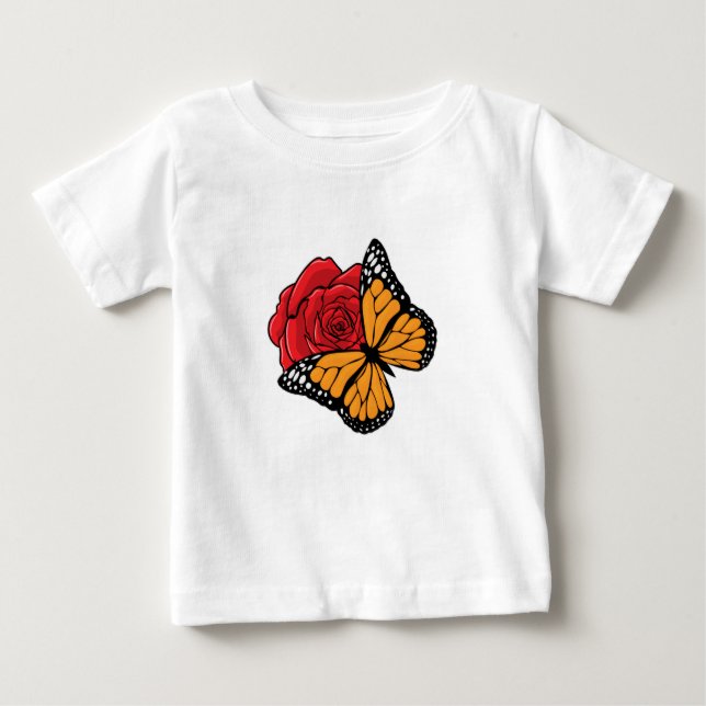 Butterfly with Rose Baby T-Shirt (Front)