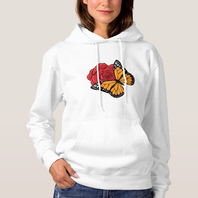 Butterfly with Rose Hoodie (Front)