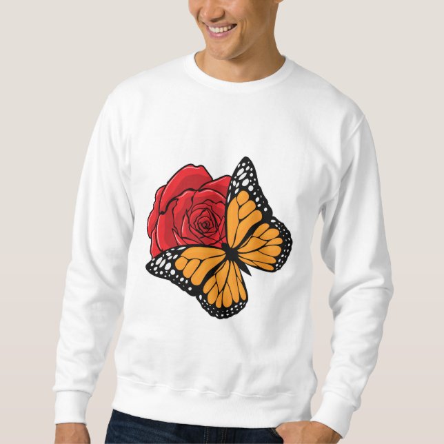 Butterfly with Rose Sweatshirt (Front)
