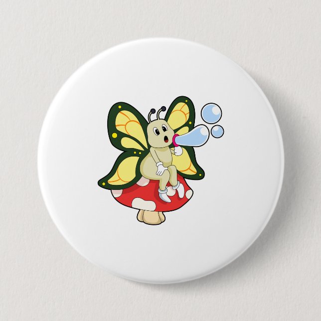 Butterfly with Soap bubbles 7.5 Cm Round Badge (Front)