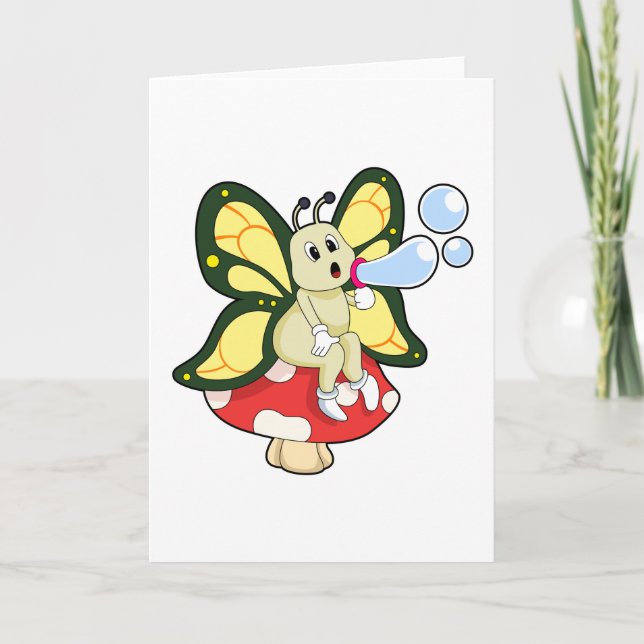Butterfly with Soap bubbles Card (Front)