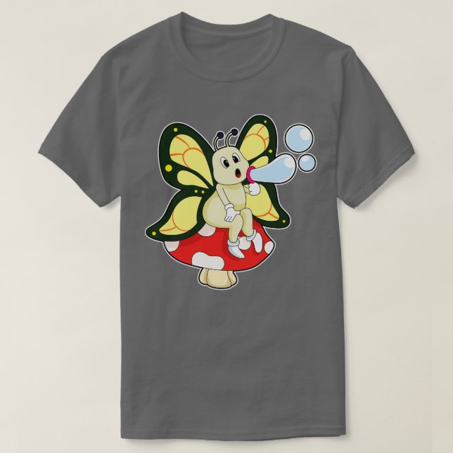 Butterfly With Soap Bubbles  T-Shirt (Design Front)