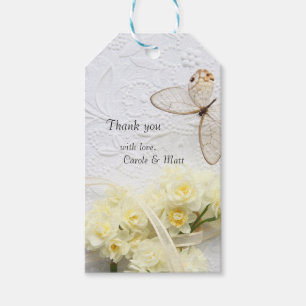 Butterfly with spring flowers gift tags