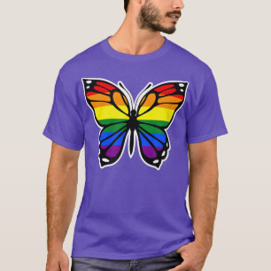 Butterfly with the LGBTQ Pride Flag in the Wings T-Shirt