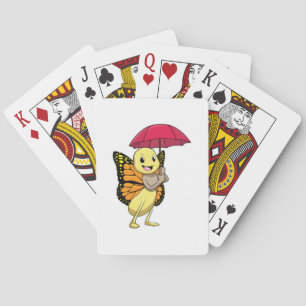 Butterfly with Umbrella Playing Cards