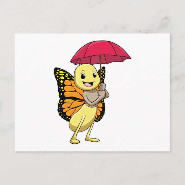 Butterfly with Umbrella Postcard (Front)