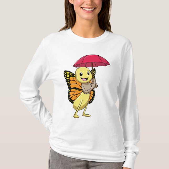 Butterfly with Umbrella T-Shirt (Front)