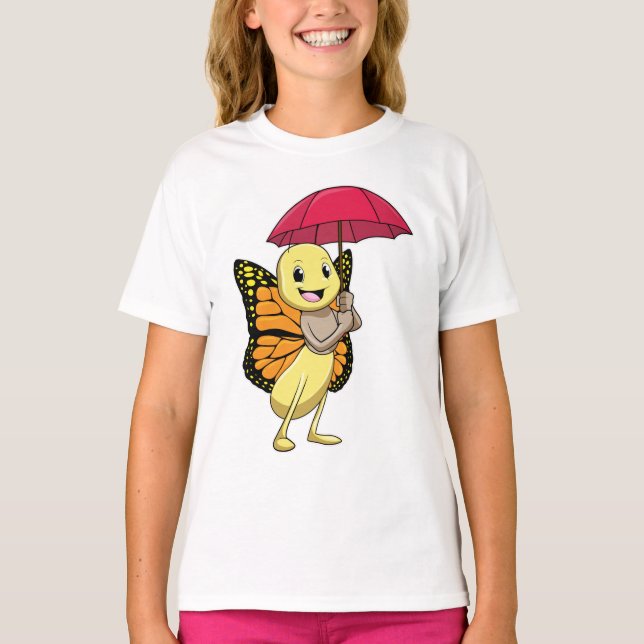 Butterfly with Umbrella T-Shirt (Front)