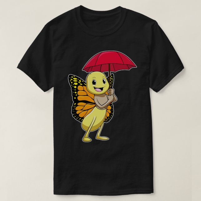 Butterfly with Umbrella T-Shirt (Design Front)