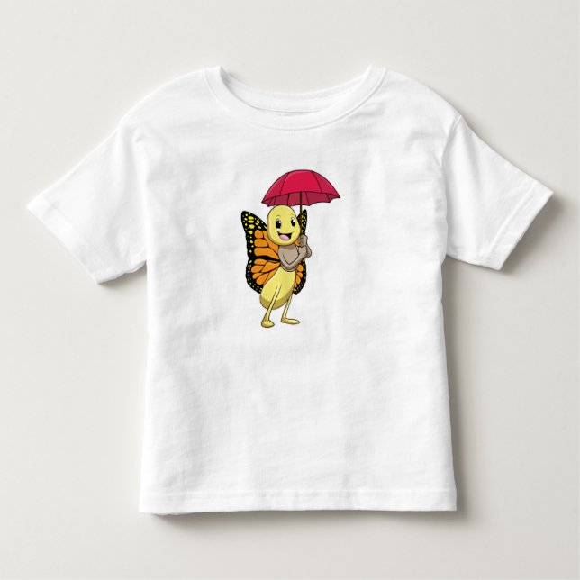 Butterfly with Umbrella Toddler T-Shirt (Front)