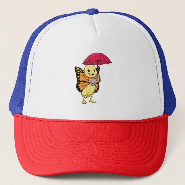 Butterfly with Umbrella Trucker Hat (Front)