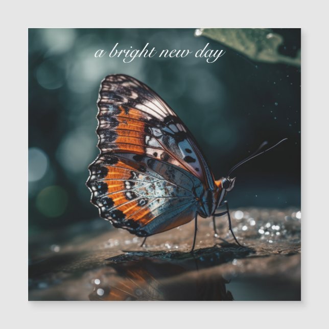 Butterfly with water reflection in the sunlight (Front)