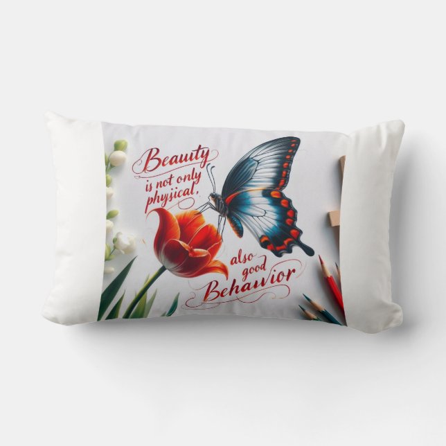 butterfly with wise words lumbar cushion (Back)