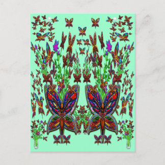 Butterfly Woman Four Sets Collage Postcard