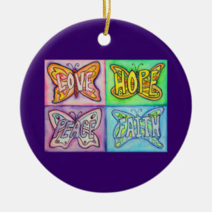 Butterfly Words Wings Inspirational Ornament Charm