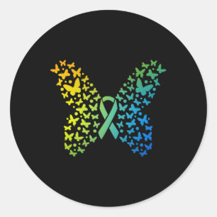 Butterfly World Cancer Day  Classic Round Sticker