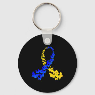 Butterfly World Down Syndrome Day Women Kids  Key Ring