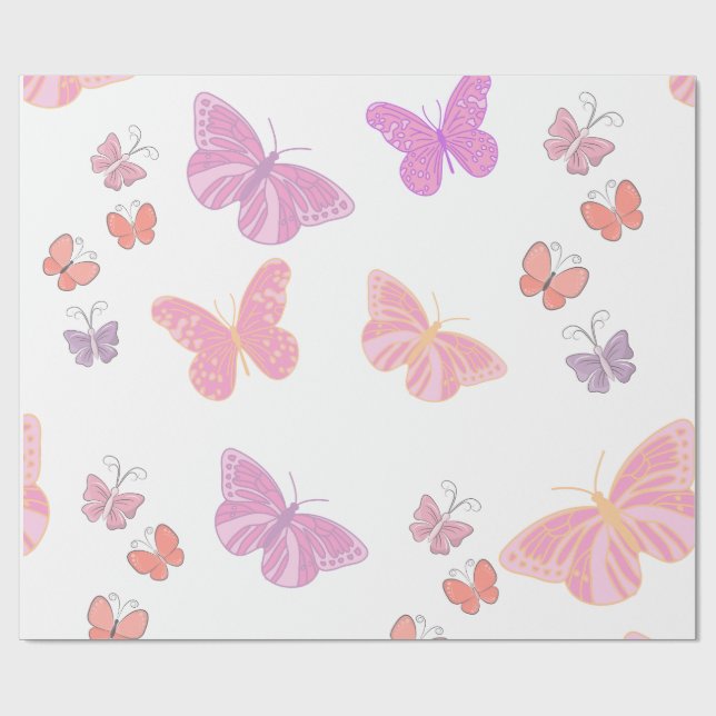 butterfly wrapping paper (Flat)