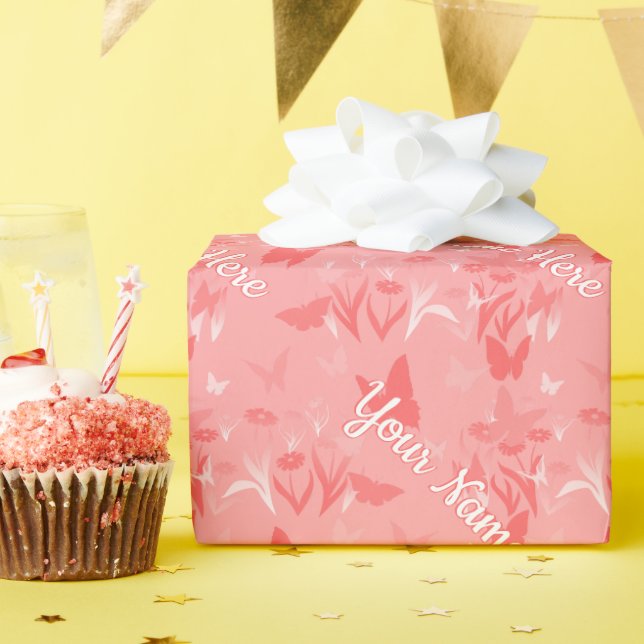 Butterfly Wrapping Paper Personalised Gift Paper (Birthday Party)