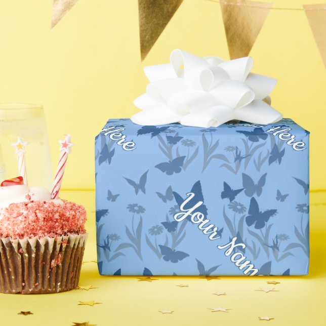 Butterfly Wrapping Paper Personalised Gift Paper (Birthday Party)