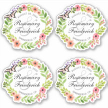 Butterfly Wreath Bride and Groom Contour Stickers