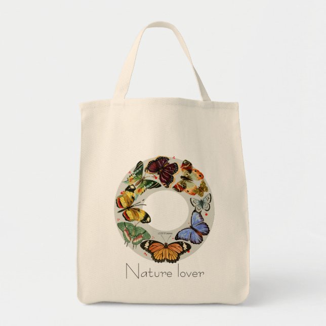 Butterfly wreath: multi-coloured fine art ink Bag (Front)