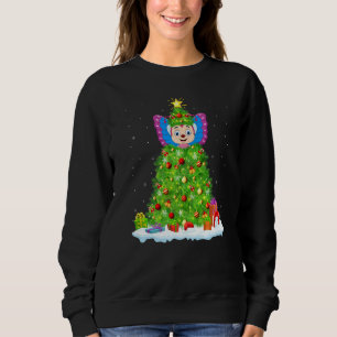 Butterfly Xmas Lighting Tree Funny Butterfly Chris Sweatshirt