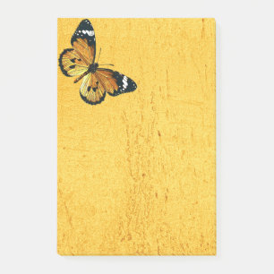 Butterfly yellow post-it notes
