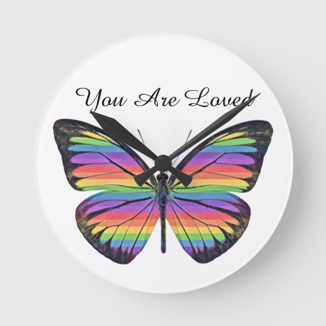 Butterfly You Are Loved Wall Clock (Front)