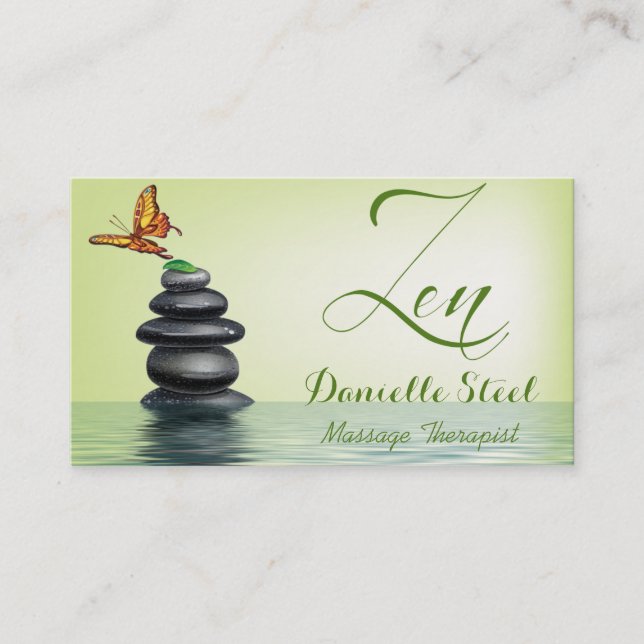 Butterfly Zen Therapist Business Card (Front)