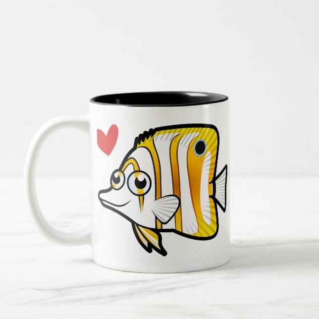 Butterflyfish Love Two-Tone Coffee Mug (Left)