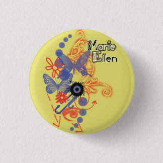 butterflys 3 cm round badge