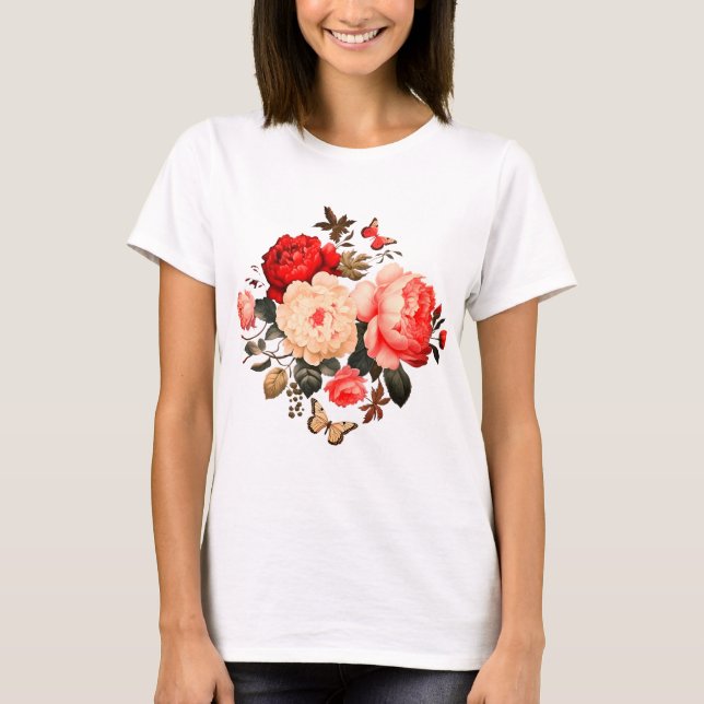 Butterfly's and Flowered T-Shirt (Front)