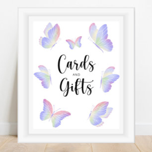 Butterfly's cards and gifts baby shower poster