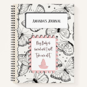 Butterfly's Pattern Inspirational Yoga Quote Notebook