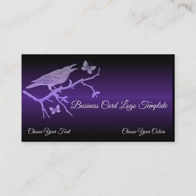 Butterflys & Raven Logo Business Card (Front)