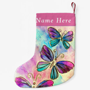 Butterfy Christmas Stocking with Custom Your Name