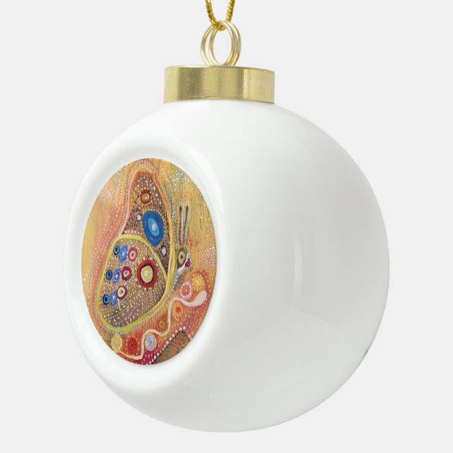 Butterfy painting Ceramic Ball Decoration (Right)