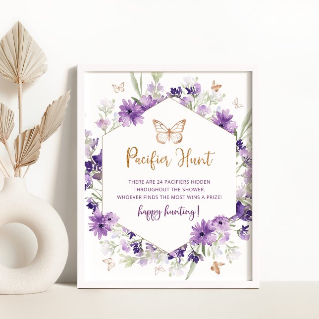 Butterly purple gold Pacifier hunt game Poster (Creator Uploaded)