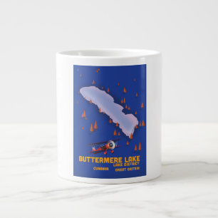 Buttermere lake, lake district travel poster large coffee mug