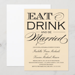 Buttermilk Eat, Drink Rehearsal Dinner Invitation