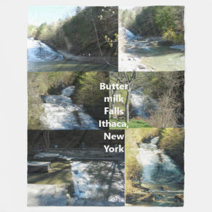 BUTTERMILK FALLS ITHACA NEW YORK throw Fleece Blanket