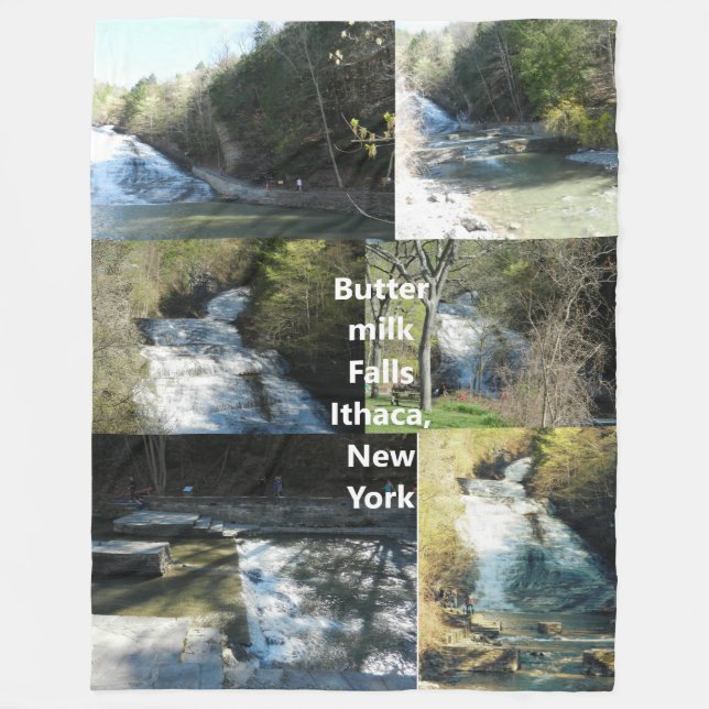 BUTTERMILK FALLS ITHACA NEW YORK throw Fleece Blanket (Front)