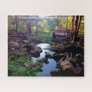 Buttermilk Falls New Jersey.Christmas Greetings Jigsaw Puzzle