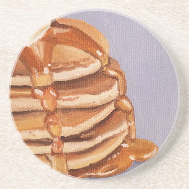 Buttermilk Pancakes Shortstack Breakfast Painting Coaster (Front)