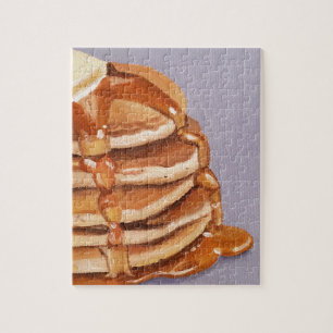 Buttermilk Pancakes Shortstack Breakfast Painting Jigsaw Puzzle